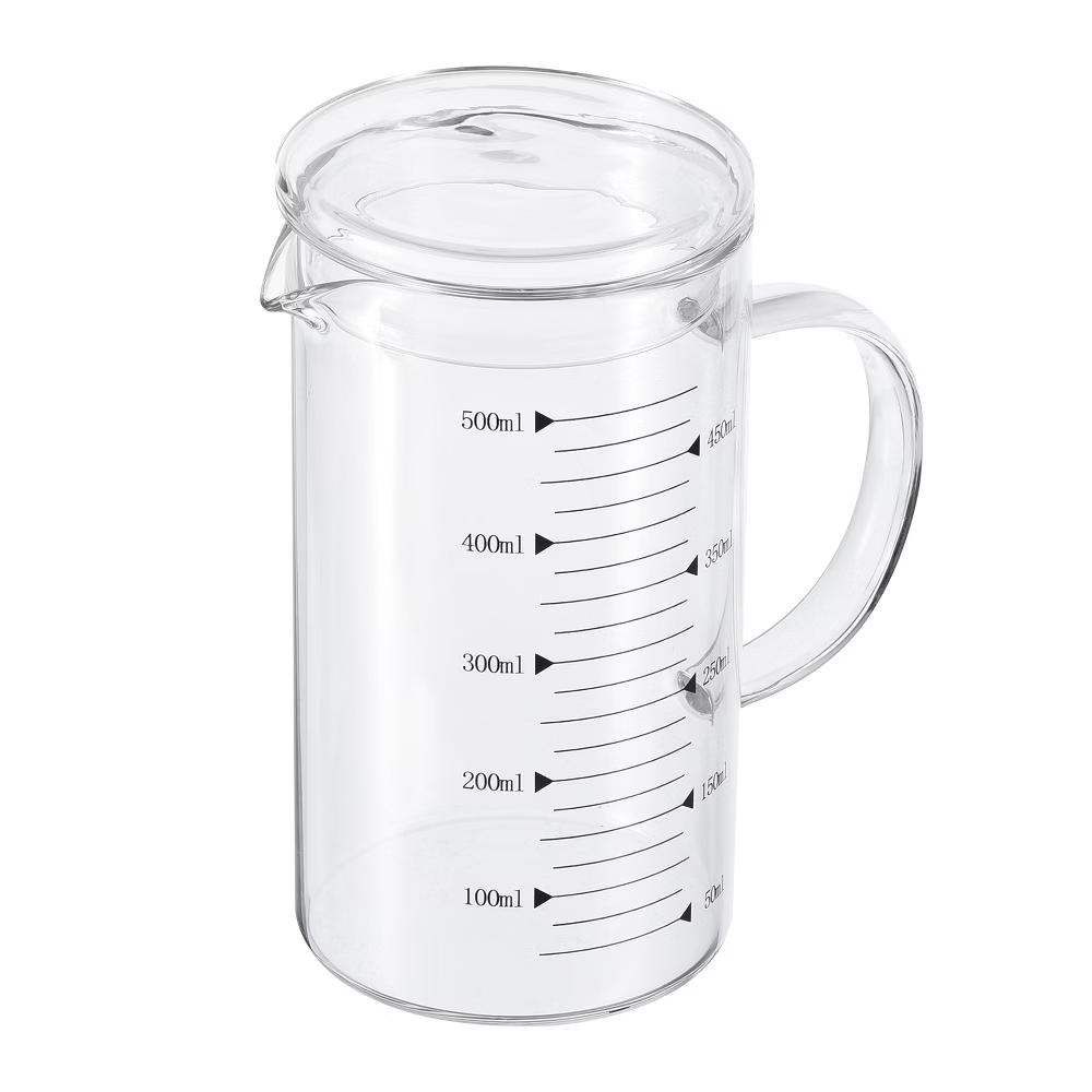 Borosilicate Glass Scale Measure Cups with Glass Lid and V-Shaped Spout - Image 10