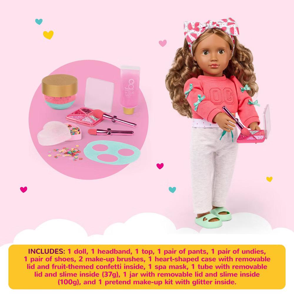 Bella 18" Doll and Real Slime with Spa-Themed Accessories - Dark-Blonde Hair/Hazel Eyes - Image 6