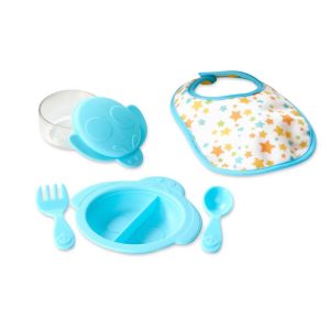 Mine to Love Mealtime Play Set for Dolls with Bottle, Pretend Baby Food Jars, Snack Pouch - 24pc