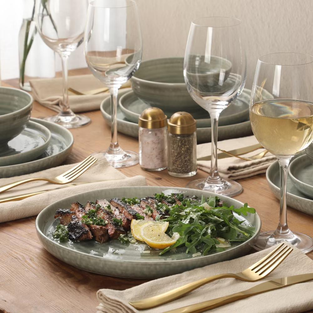 Eclipse Swirls Plates and Bowls Sets, 12-Piece Stoneware Dinnerware Sets, Reactive Glaze Dish Set - Image 13