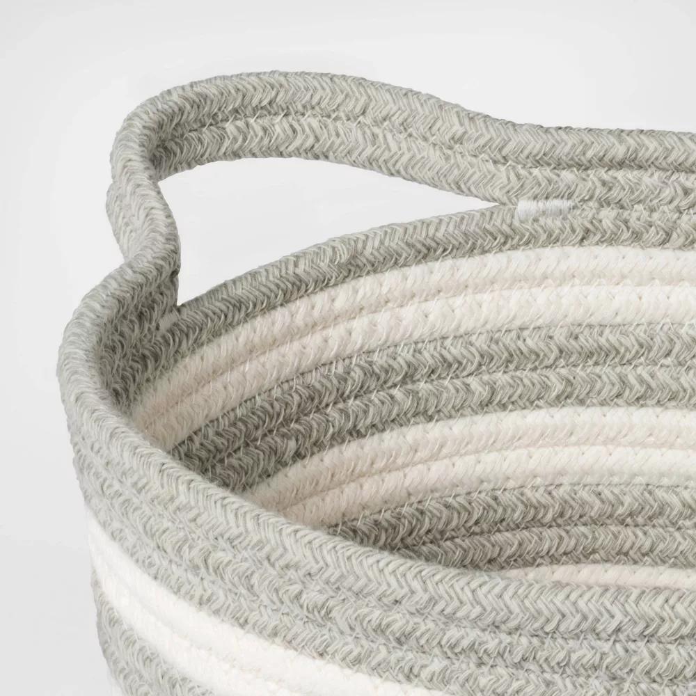 Striped Coiled Kids' Rope Basket - Image 10