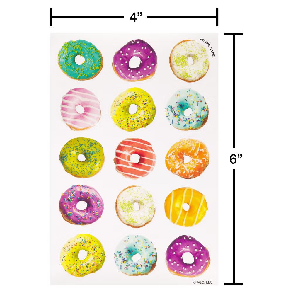 Scratch and Sniff Stickers/Scented Colorful Donuts 30ct - 2 Sheets - Image 4