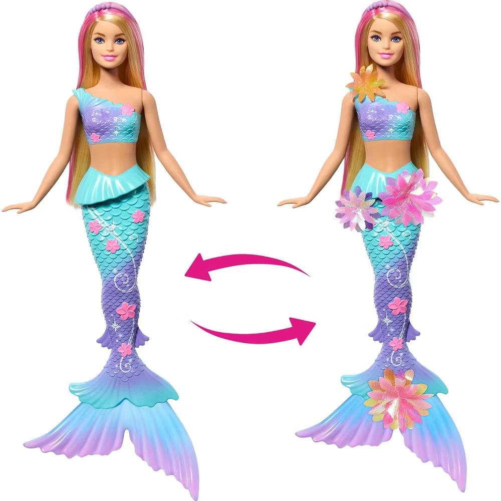Flower Magic Mermaid Toy Doll with Surprise Blooming Flowers Feature, Long Blonde Hair with Pink Highlights - Image 3