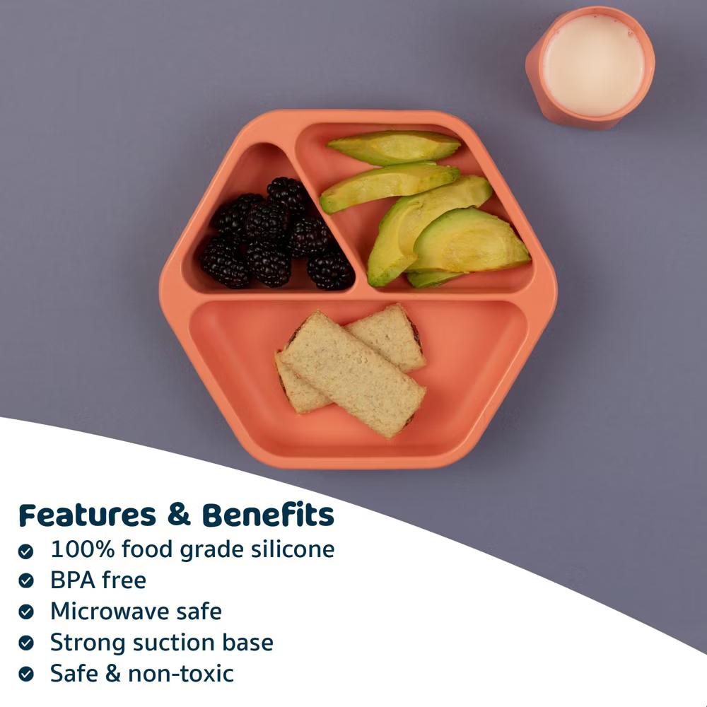 Silicone Suction Divided Plate Baby/Toddler Dish for Independent Eating - Image 14