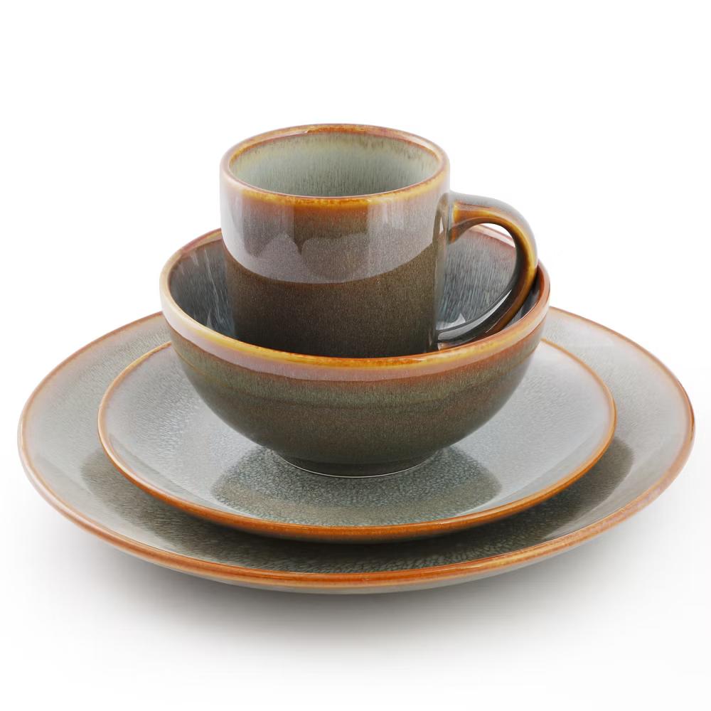 Wilma 18 Piece Round Stoneware Dinnerware Set in Light Blue - Image 6