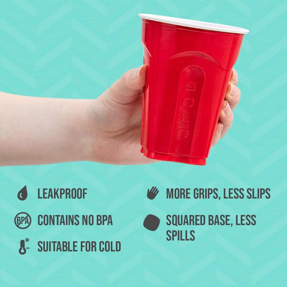 Solo Red Disposable Cups - 18oz/60ct: Solid Pattern, Polystyrene Material - Image 4