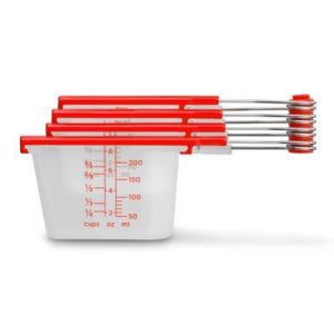 Dreamfarm Measuring Cup Set of 4 pcs, Polypropylene, Clear/Red