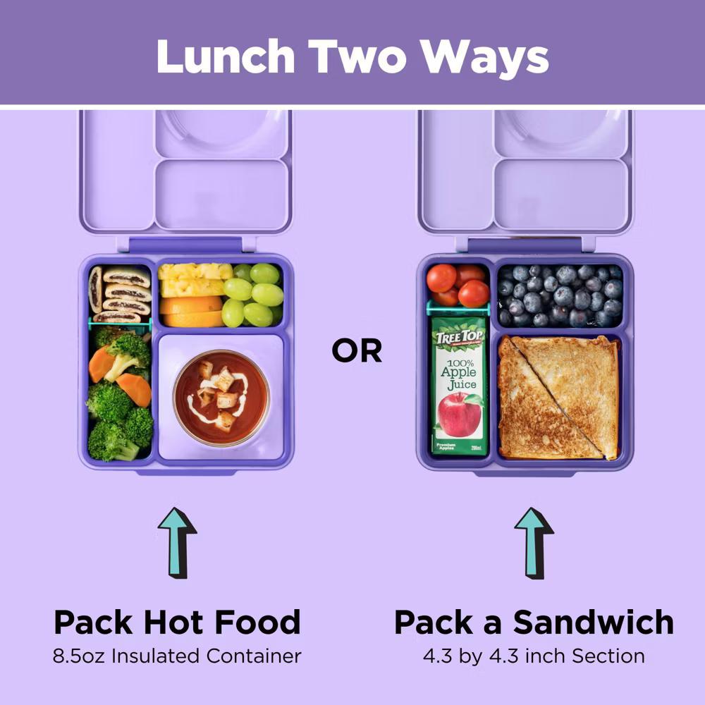 OMIEBox Insulated Bento Lunch Box with Leakproof Thermos Food Jar 3 Compartments - Image 58