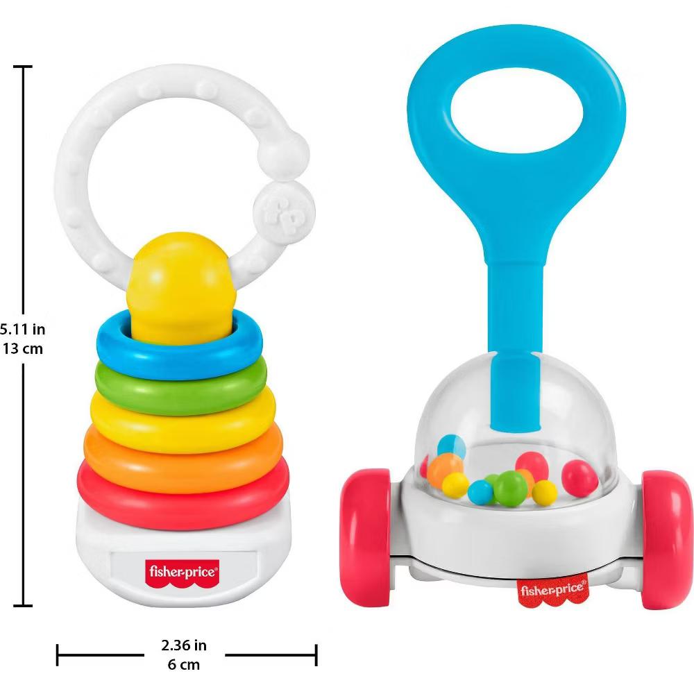 Fisher-Price Newborn Classic, Baby Rattle & Sensory Learning Activity Toys for Developmental Play - 2pk - Image 6