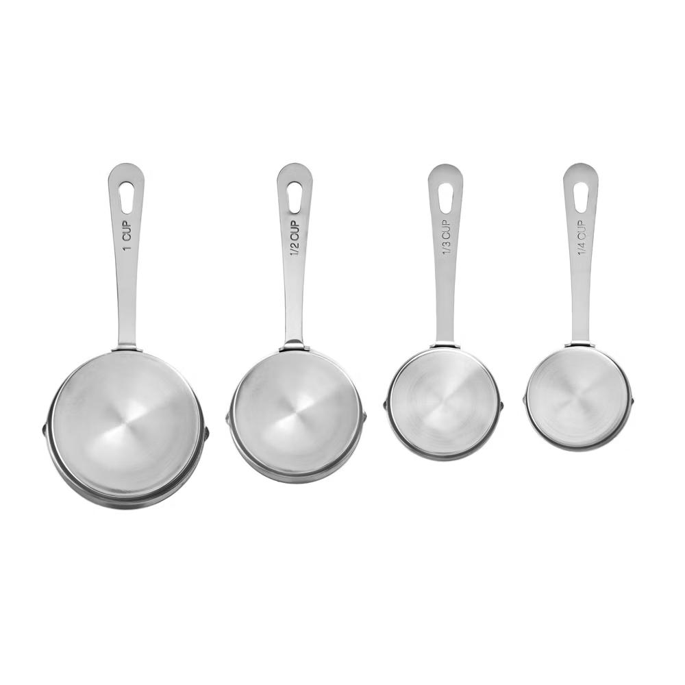 Amco Stainless Steel Measuring Cups (Set of 4), Baking Essentials with Dual Spouts for Left & Right-Handed Use, 1 Cup, 1/2 Cup, 1/3 Cup, 1/4 Cup - Image 3