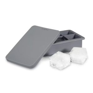 Viski Ice Cube Tray with Lid for Whiskey, Cocktails, Iced Coffee, Silicone Mold for Chocolates, Candles, Home Bar, Kitchen Gifts, Makes 2? Ice Cubes