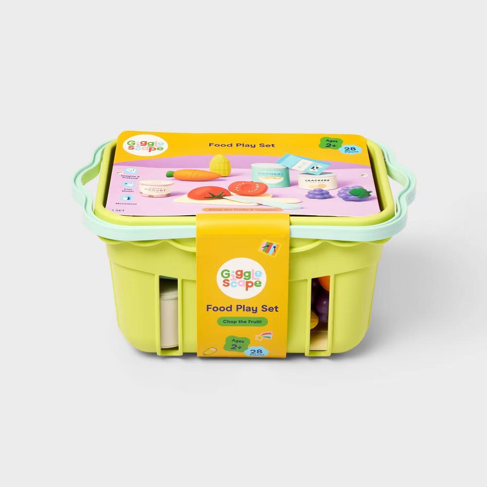 Grocery Basket with Play Food- 18 Piece - Plastic, Ages 2+, Includes Play Fruit & Vegetables - Image 5