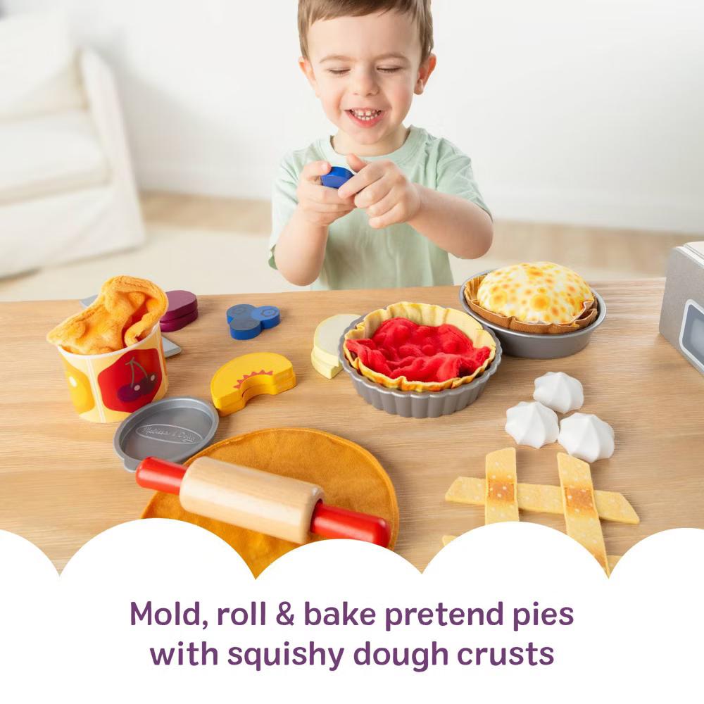 Make and Bake Pies Pretend Play Food Set and Wooden Oven - Image 7
