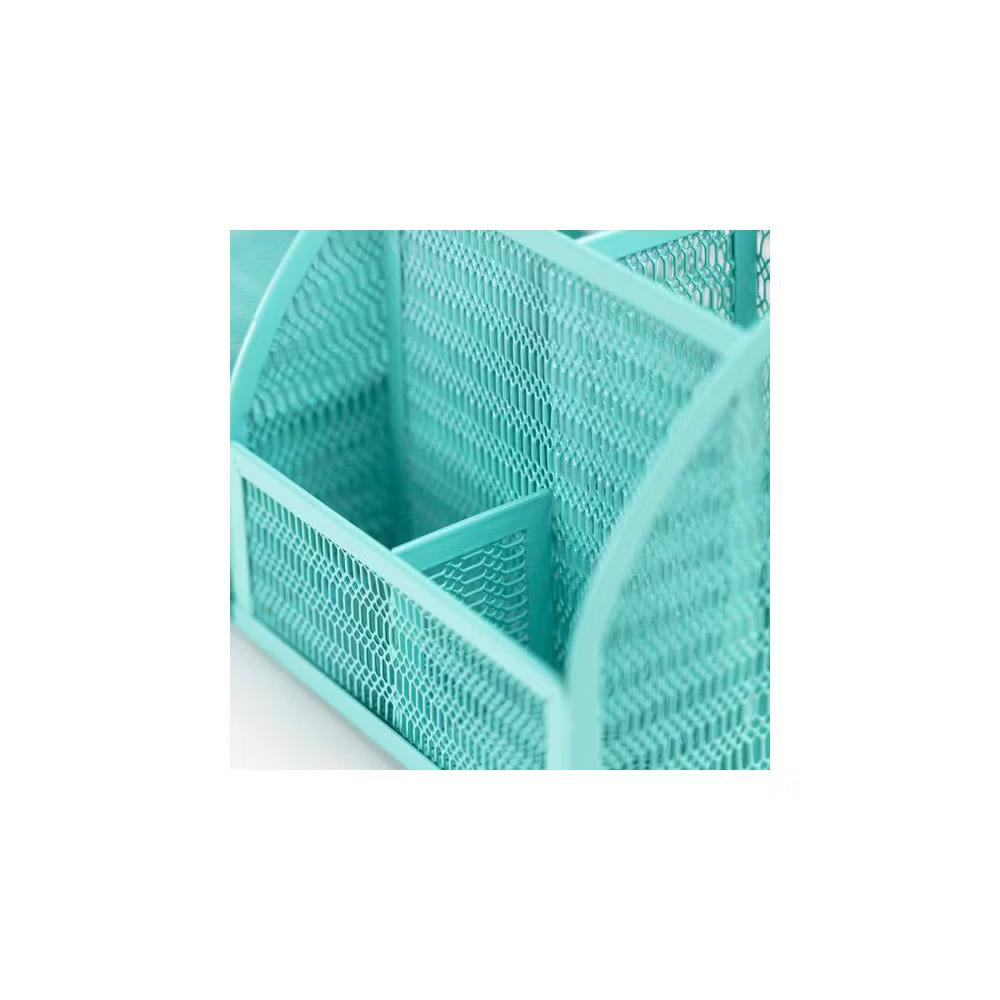 Blu Monaco Desk Organizer with Drawer - Small Metal Mesh Organizer Available in Aqua, Gold, and Pink - Image 6