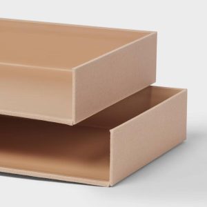 Canvas Paper Tray Little Brown - Desk & Office Organization Set, Letter Tray, Polyester Canvas