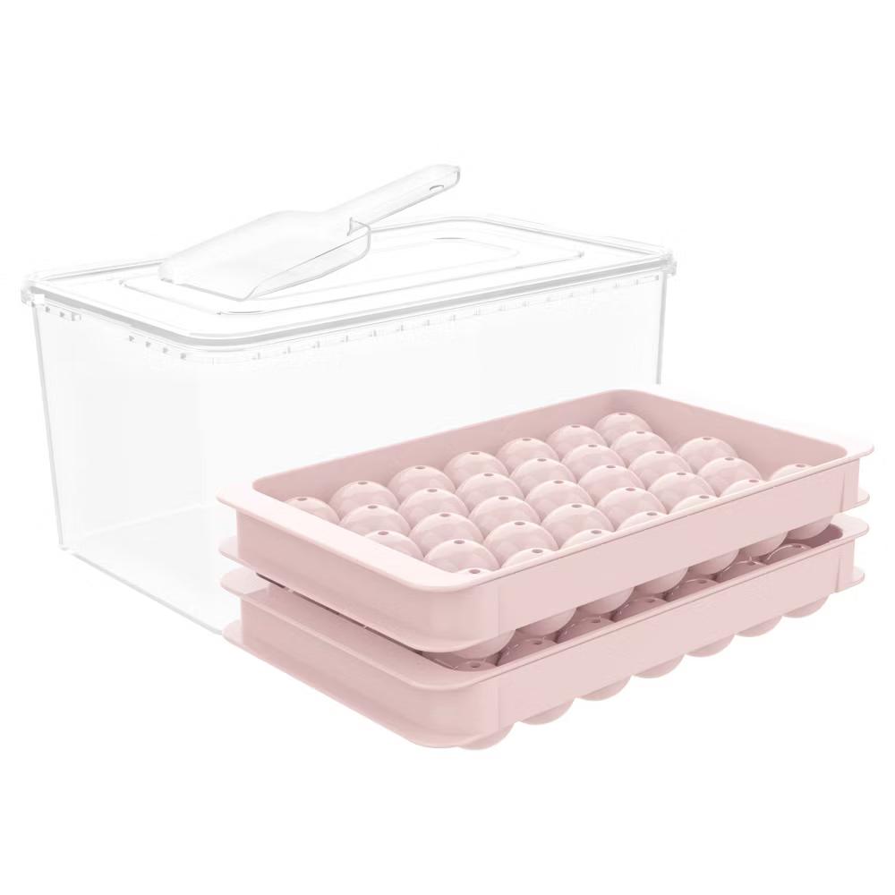 0.8 Inch Round Ice Cube Tray with Lid & Storage Bin, Small Sphere Ice Ball Molds for Freezer, Reusable Ice Maker Tray for Whiskey, Cocktails & Drinks - Image 9