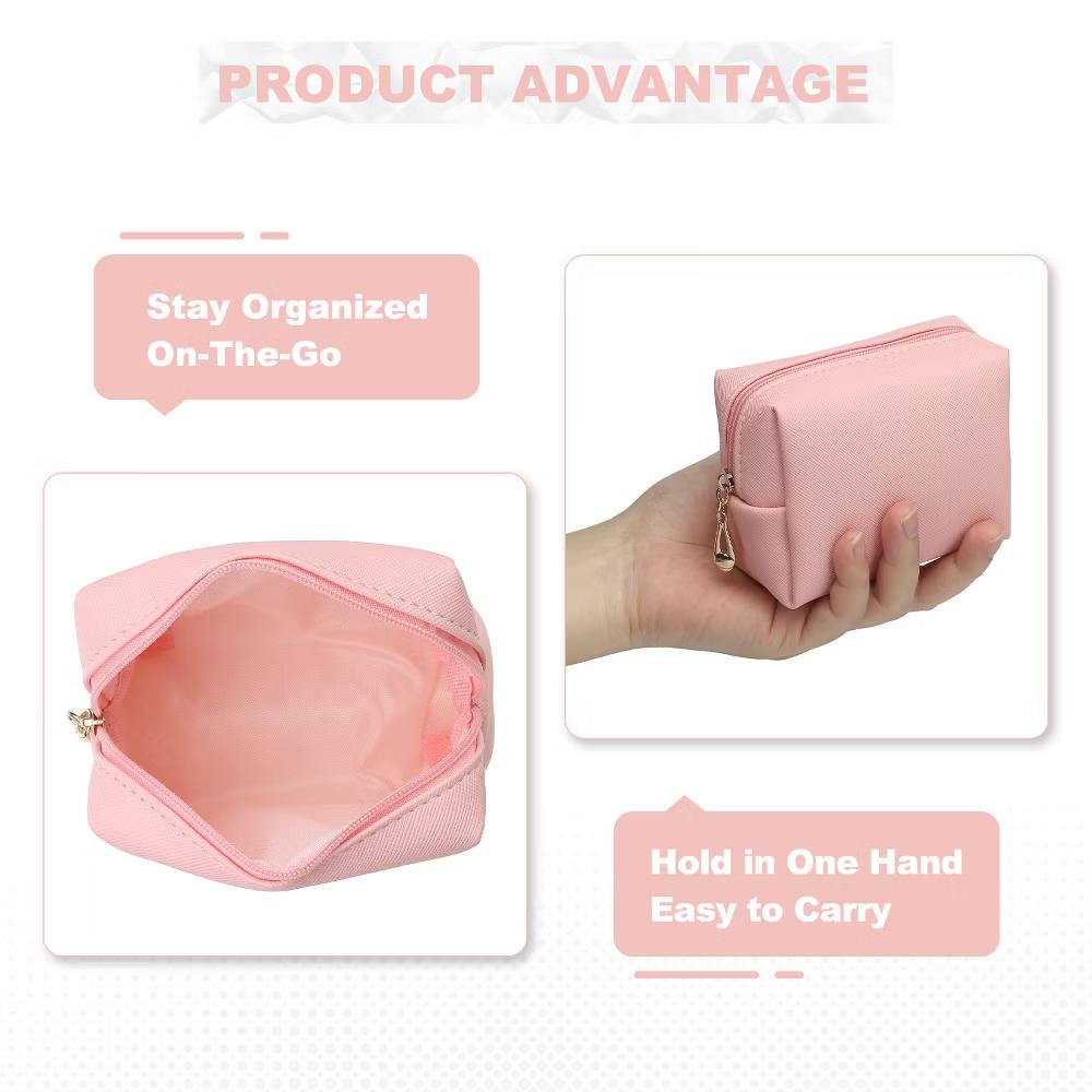 PU Waterproof Cute Preppy Travel Toiletry Mini Makeup Bag 4" x 3" - Image 39