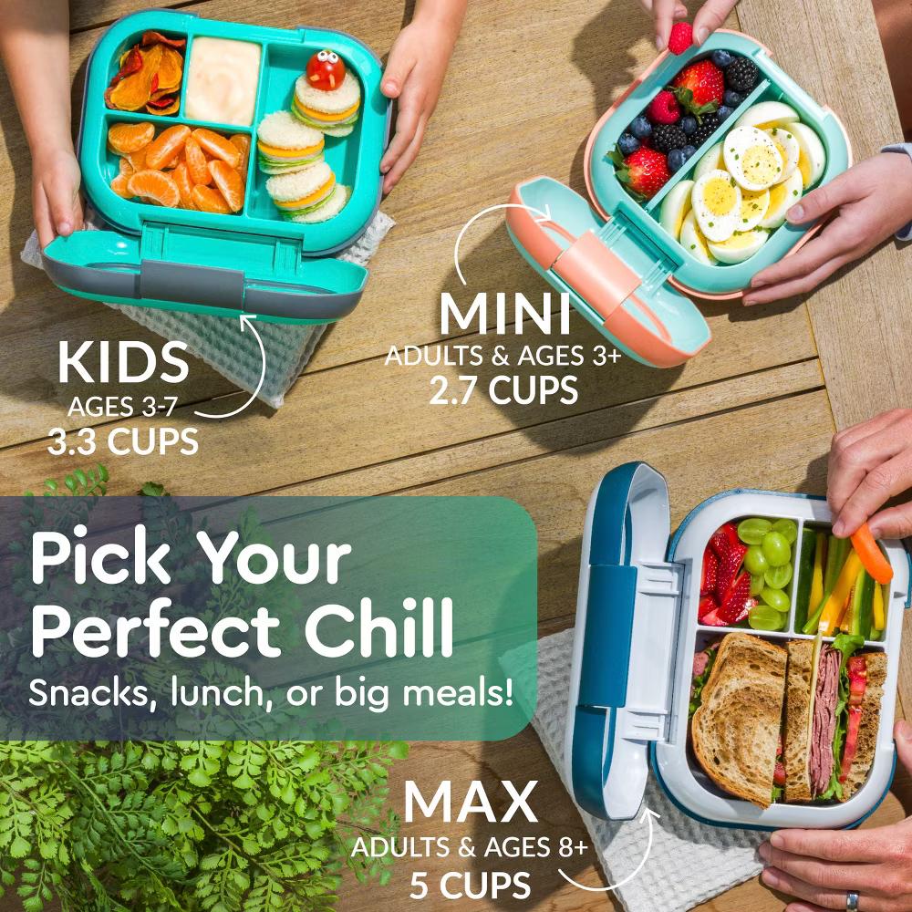 Kids' Chill Lunch Box, Bento-Style Solution, 4 Compartments & Removable Ice Pack - Image 38
