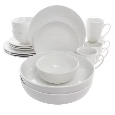 18pc Porcelain Owen Dinnerware Set White - Solid Dishware, Service for 4, Microwave & Dishwasher Safe - Image 5