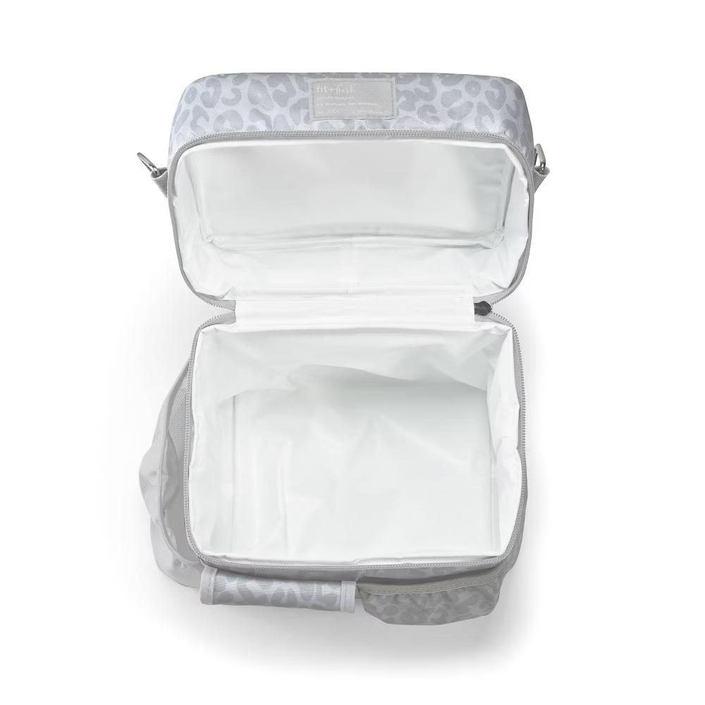 Montauk Lunch Kit - Feline Fine Stone Gray: Insulated Leopard Spot Lunch Box Set - Image 4