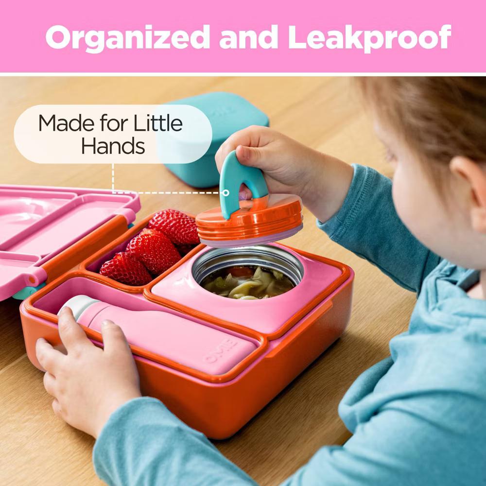OMIEBox Insulated Bento Lunch Box with Leakproof Thermos Food Jar 3 Compartments - Image 49
