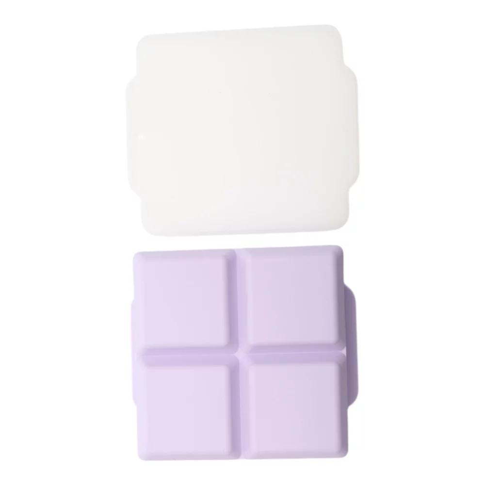 4-Cavity Square Ice Tray with Clear Lid Hand Wash Only Silicone 4.72"x4.33"x2.17" 1 Pc - Image 12