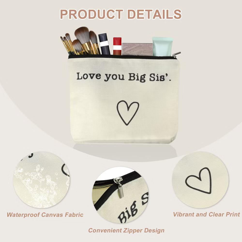 Women's Birthday Makeup Bag Beige 1 Pc - Image 3