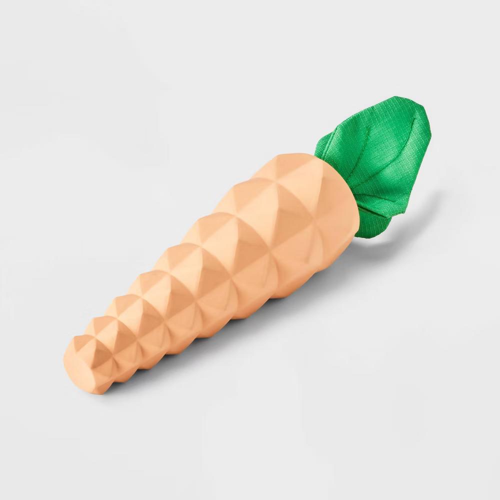 Carrot Rubber Food Shaped Dog Toy - Chew, Occupy, Fetch Activities, 9.8" Height, 0.66 lbs