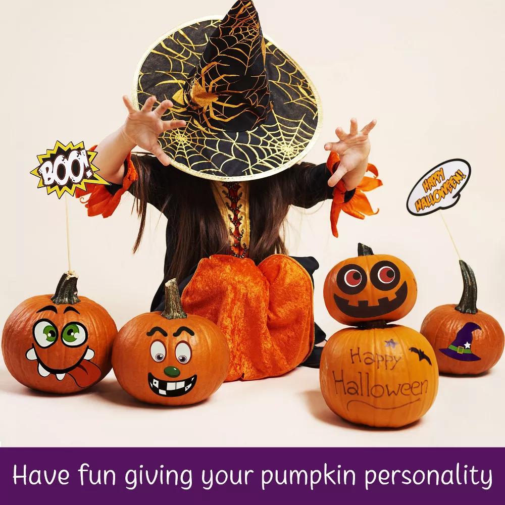 DIY Halloween Mini Pumpkin Face Stickers, 32pcs - Image 3