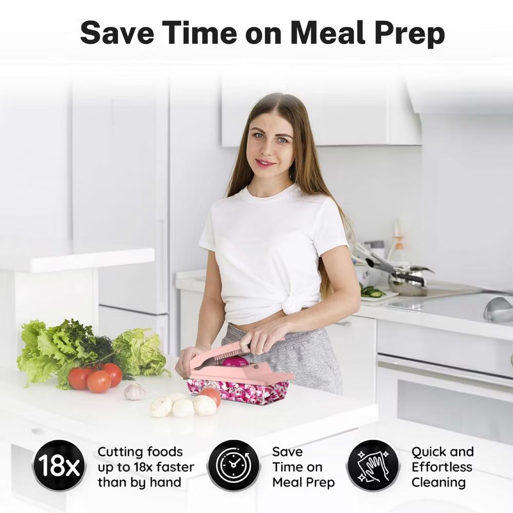 As Seen On TV NutriSlicer XL 7 Piece Vegetable Mandoline Slicer Chopper Dicer with Container & Blades - Image 17