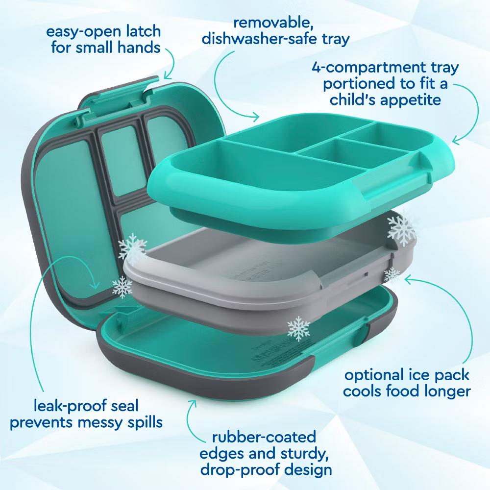 Kids' Chill Lunch Box, Bento-Style Solution, 4 Compartments & Removable Ice Pack - Image 66
