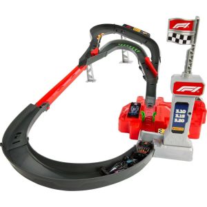 Racing Formula 1 Sprint Race Circuit Track Set with 3 Die-Cast Toy Cars in 1:64 Scale