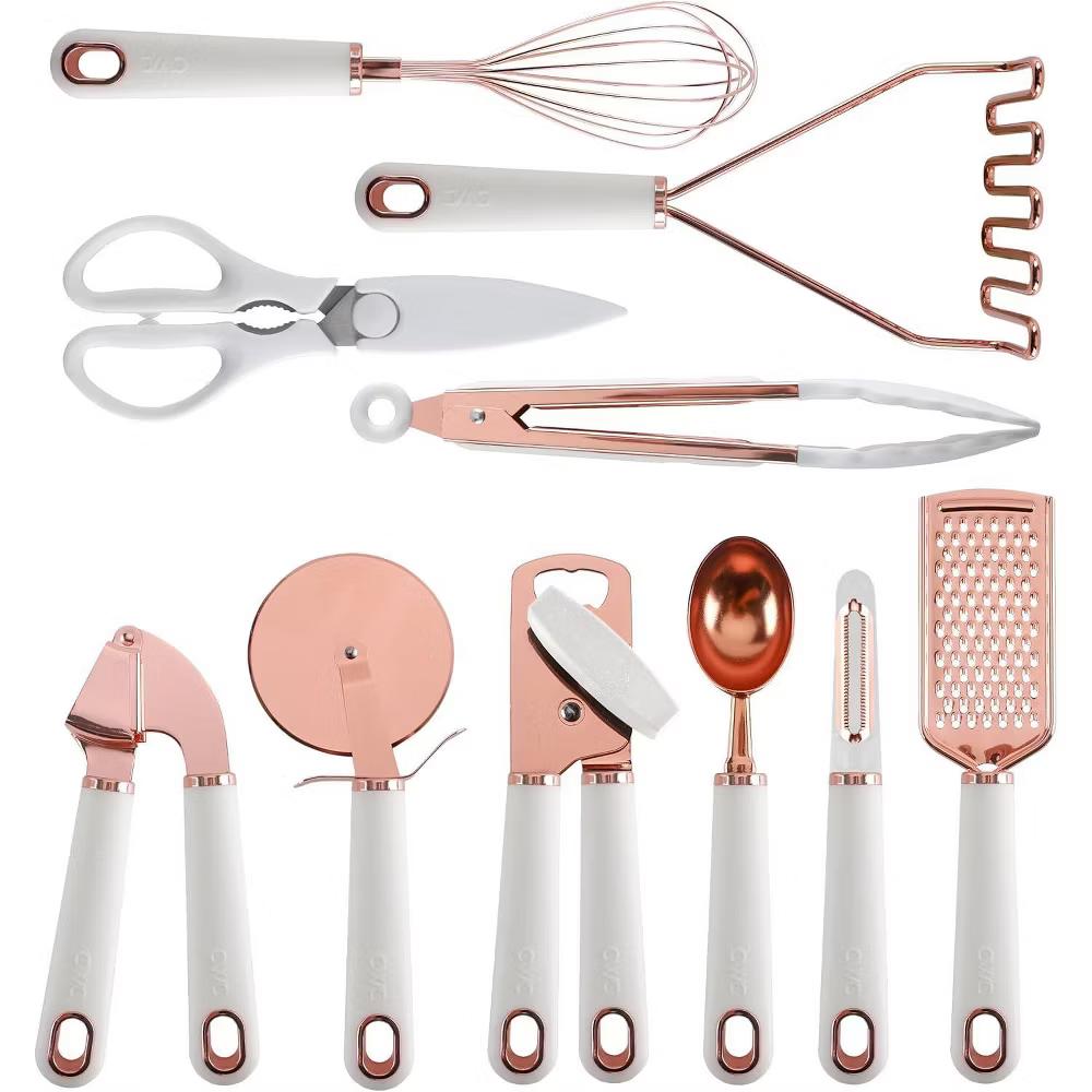 Kitchen Gadget Set Stainless Steel Utensils with Soft Touch Handles, 10 Pc. Copper - Image 23