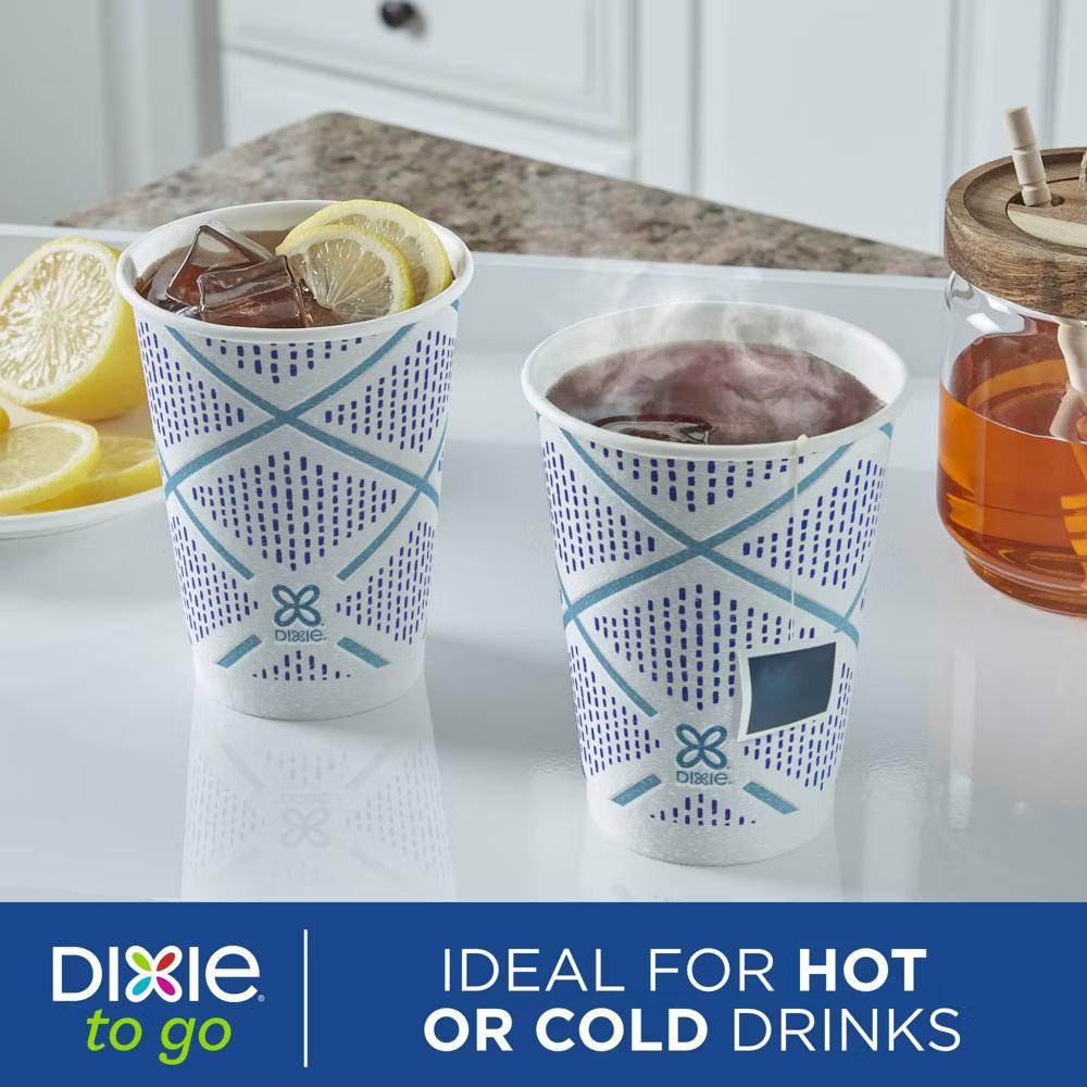 To Go Disposable Hot Cups & Lids - 18ct/16oz: Insulated paper, assorted pattern - Image 7