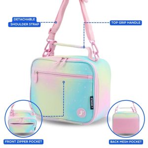 J World Cody Kids Insulated Lunch Bag with Shoulder Strap and Clip Handle