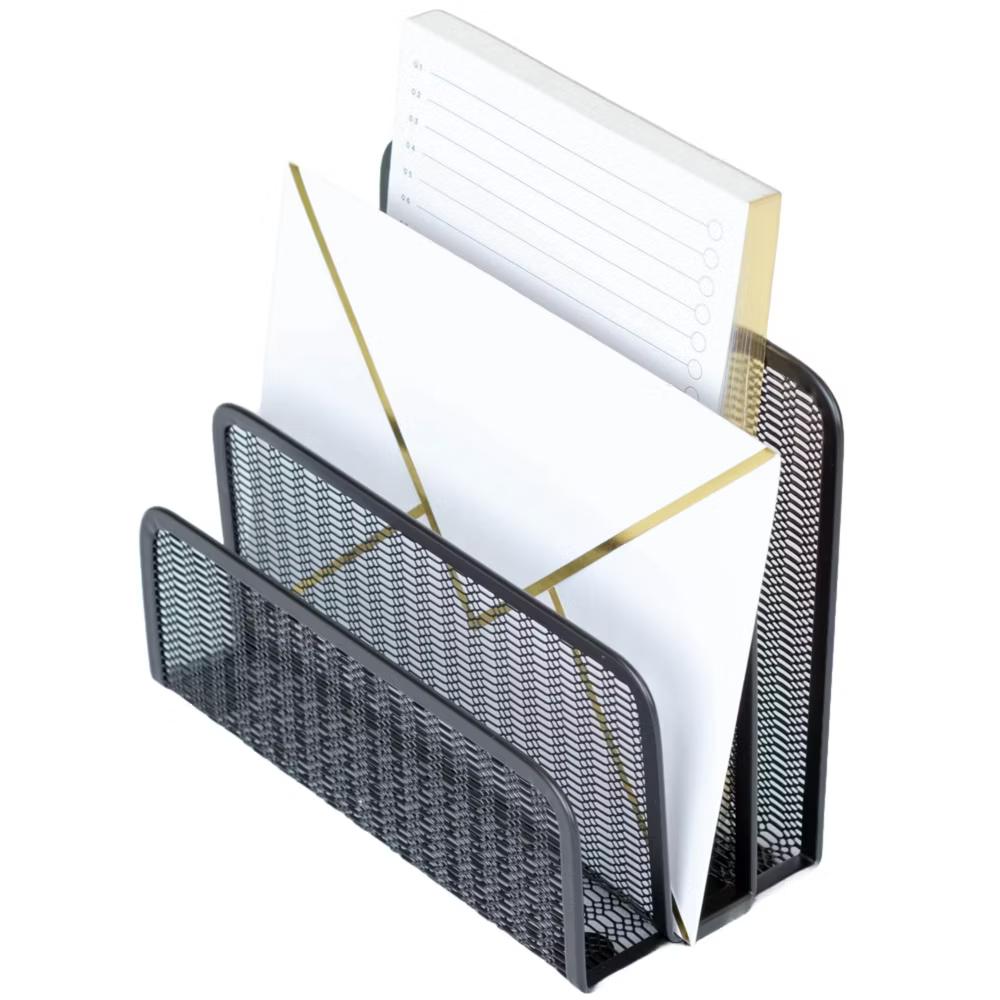 Blu Monaco 3 Tier Metal Mesh Letter Sorter - Available in Aqua, Black, Gold, Pink, Rose Gold, and White - Image 8