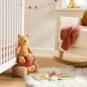 Bear Plush Stuffed Animal - Brown - Baby Theme, 10" Height, 0.3 lbs