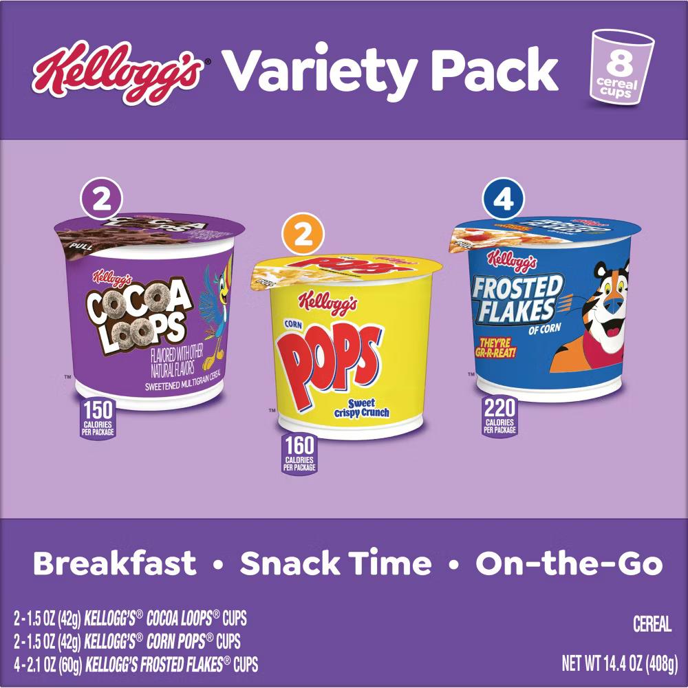 Kellogg's Variety Pack Breakfast Cereal Cups - 14.4oz/8ct - Image 5