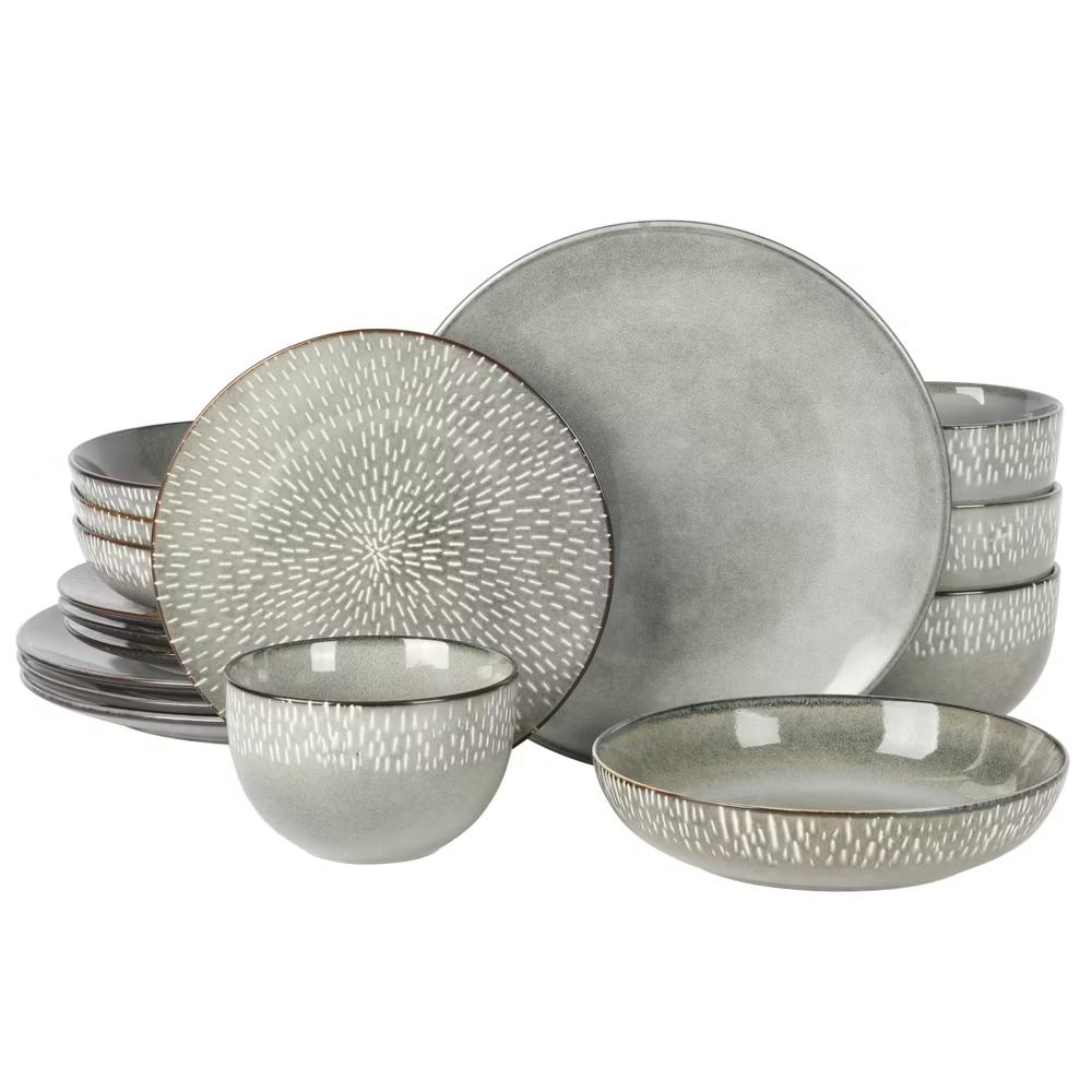 Matisse 16-Piece Reactive Stoneware Double Bowl Dinnerware Set - Image 10