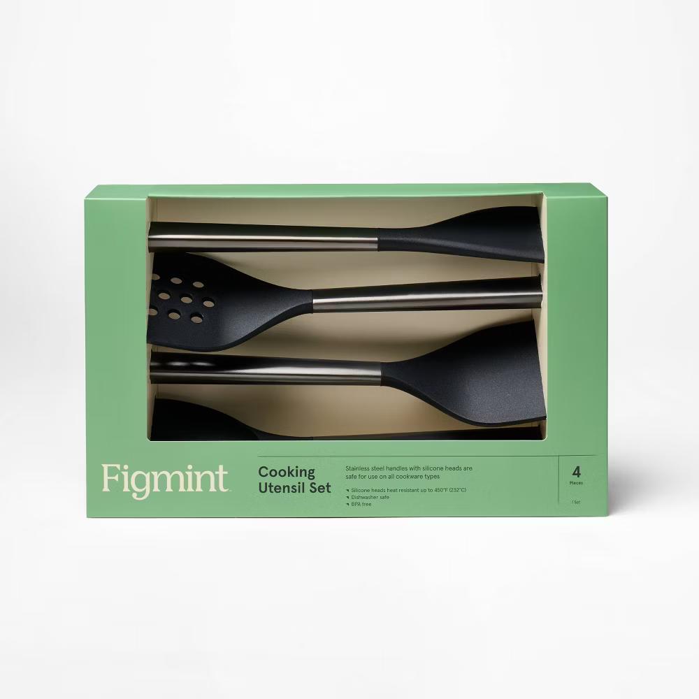 4pc Silicone/Stainless Steel Kitchen Utensil Set - Image 4