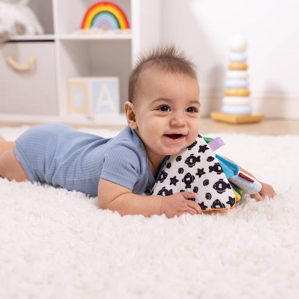 Ocean Tummy Time Triangle Infant Baby Toy, Soft Sensory Toy with Textures, Mirror: Fabric, Gross Motor Skills Development - Image 4