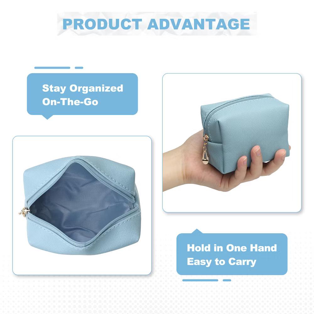 PU Waterproof Cute Preppy Travel Toiletry Mini Makeup Bag 4" x 3" - Image 30