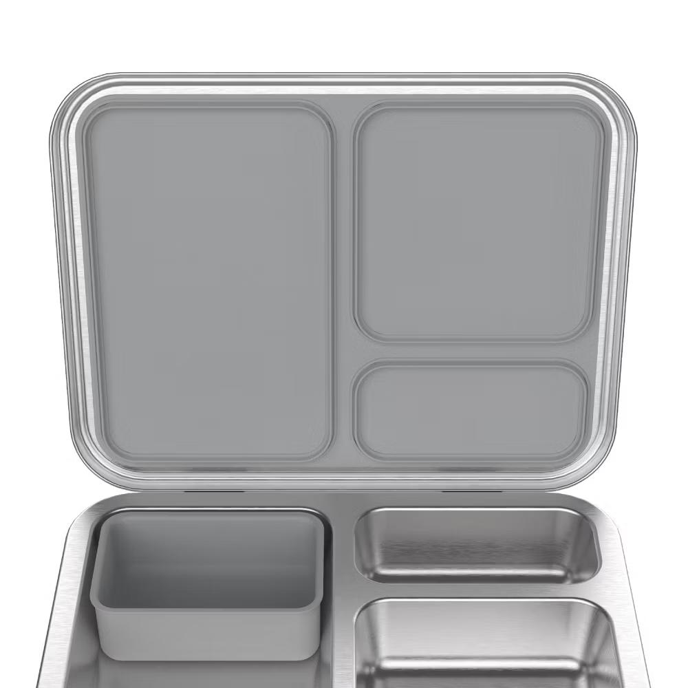 Kids' Stainless Steel Leakproof 3 Compartments Bento-Style Lunch Box - Image 38