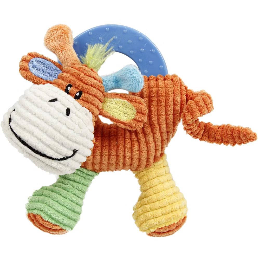 Pet Life Moo-cifier Plush Squeaking and Rubber Teething Newborn Puppy Dog Toy - Image 2