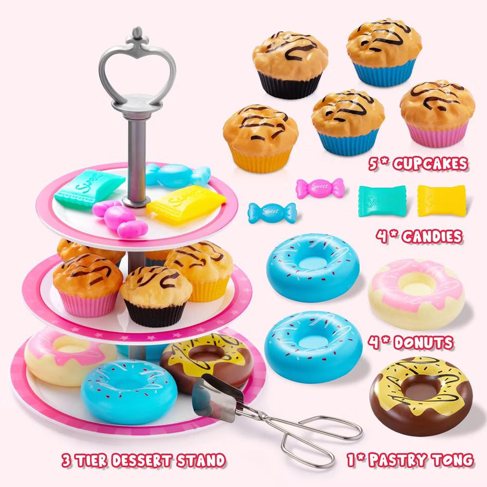 35Pcs Unicorn Tea Party Set for Kids, Pretend Play Toy with Teapot, Treats & Case for Ages 3-6, Easter Birthday Gift for Girls Ages 3 4 5 6 - Image 3
