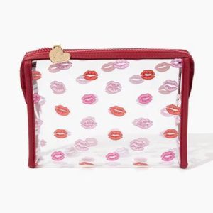 Cosmetic Bag - Lips: Vinyl Material, Zipper Closure