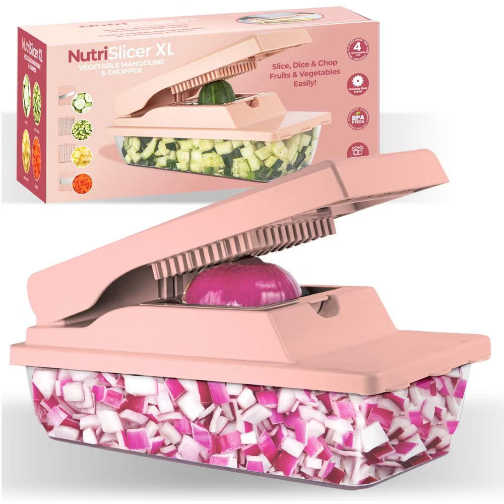 As Seen On TV NutriSlicer XL 7 Piece Vegetable Mandoline Slicer Chopper Dicer with Container & Blades