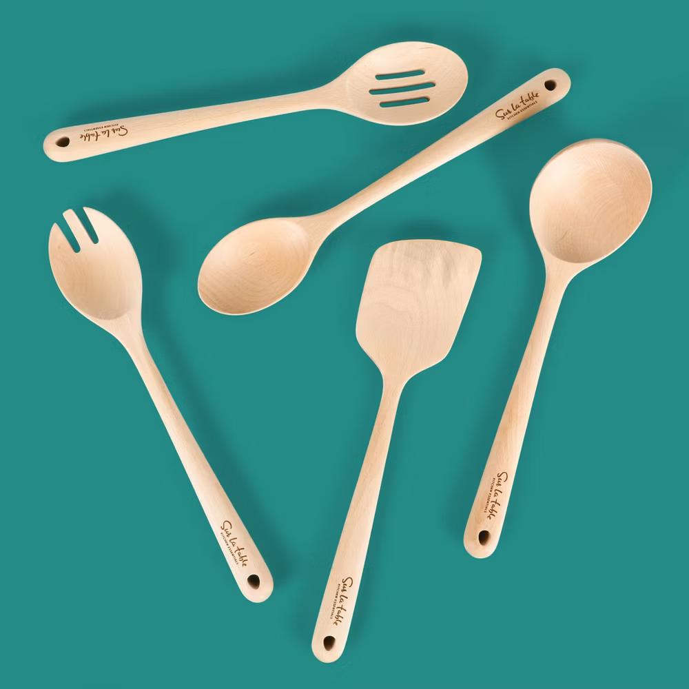 Sur La Table Kitchen Essentials 5-Piece Beech Wood Kitchen Tools Set - Image 2