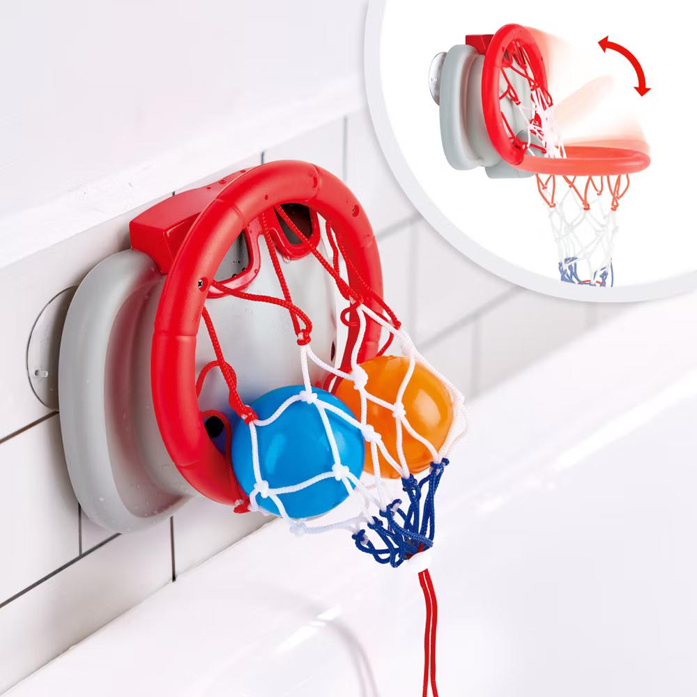 Hape: Elephant Pal Bathtub Basketball Hoop with 4 Floating Soft Balls - Image 3