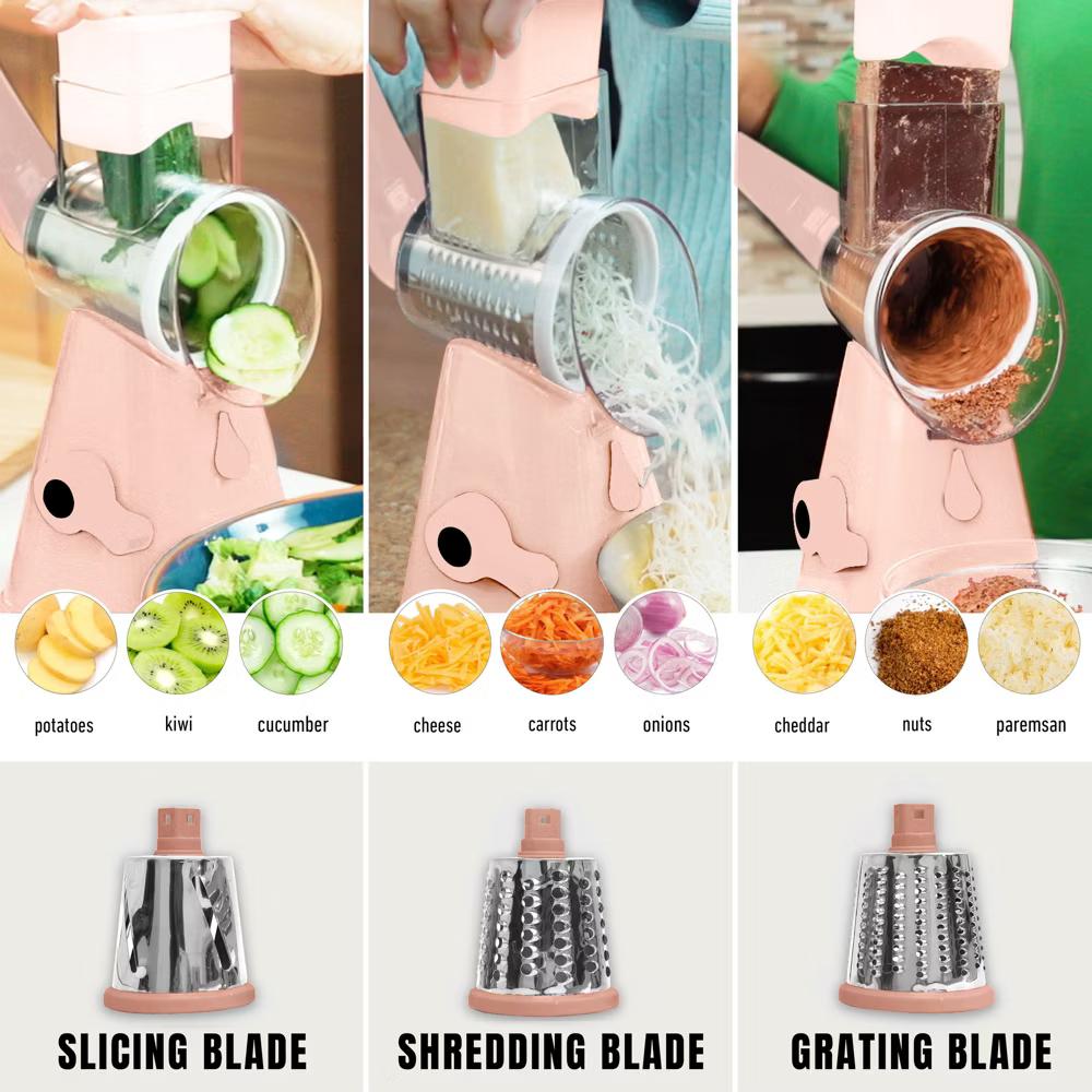 NutriSlicer Vegetable Slicer Cheese Grater Potato Slicer Salad Chopper with Suction Base - Image 23